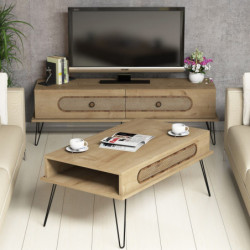 Conjunto de muebles de salón Ekol roble Practica Hogar