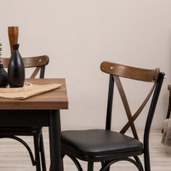 Set mesa comedor extensible y sillas (5 piezas) Oliver negro Practica Hogar