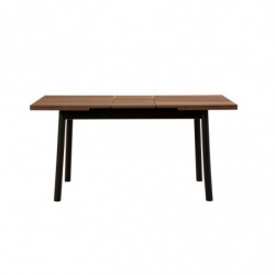Set mesa comedor extensible y sillas (5 piezas) Oliver negro Practica Hogar