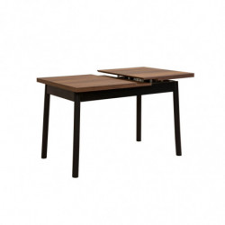 Set mesa comedor extensible y sillas (5 piezas) Oliver negro Practica Hogar