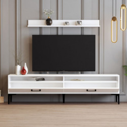 Mueble TV con estante istanbul blanco Practica Hogar