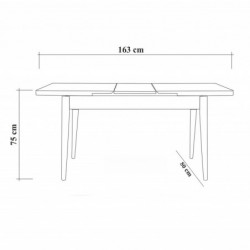 Set mesa comedor extensible y sillas (4 piezas) Vina 0900 3 piedra blanco Practica Hogar