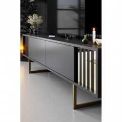 Conjunto de muebles de salón Gold Line dorado antracita Practica Hogar