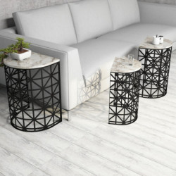 Set mesas de café (3 piezas) Stil blanco Practica Hogar