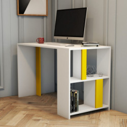 Escritorio de estudio Lima blanco amarillo Practica Hogar