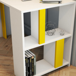Escritorio de estudio Lima blanco amarillo Practica Hogar