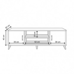 Mueble TV Deniz-L3016 roble Practica Hogar