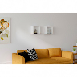 Estante de pared Sevima nogal blanco Practica Hogar