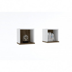 Estante de pared Sevima nogal blanco Practica Hogar