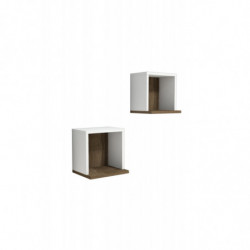Estante de pared Sevima nogal blanco Practica Hogar