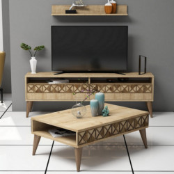 Conjunto de muebles de salón Line roble Practica Hogar