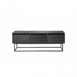 Mueble TV Kordon 140 negro marrón oscuro Practica Hogar