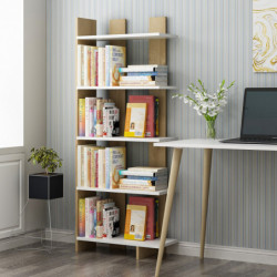 Librería Elas Blanco Roble Zafiro Practica Hogar