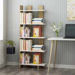 Librería Elas Blanco Roble Zafiro Practica Hogar