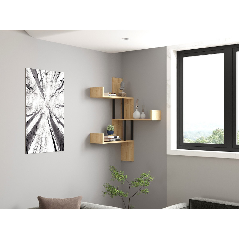 Estante de pared Bombe roble zafiro Practica Hogar Estante de pared Bombe roble zafiro Practica Hogar
