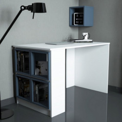Escritorio de estudio Box blanco azul Practica Hogar