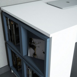 Escritorio de estudio Box blanco azul Practica Hogar