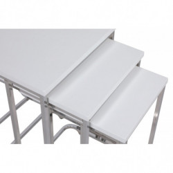 Set mesas de café (3 piezas) Ce Metal Zigon-9406 blanco Practica Hogar