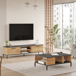 Conjunto de muebles de salón RL5-AA pino atlántico antracita Practica Hogar