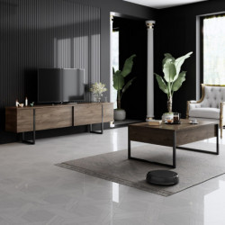 Conjunto de muebles de salón Luxe Set negro nogal Practica Hogar