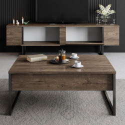 Conjunto de muebles de salón Luxe Set negro nogal Practica Hogar