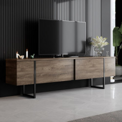 Conjunto de muebles de salón Luxe Set negro nogal Practica Hogar