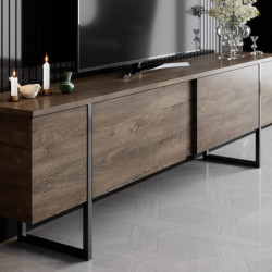 Conjunto de muebles de salón Luxe Set negro nogal Practica Hogar