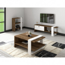 Conjunto de muebles de salón Gaye blanco nogal Practica Hogar