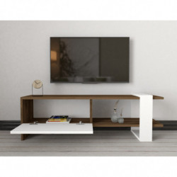 Conjunto de muebles de salón Gaye blanco nogal Practica Hogar