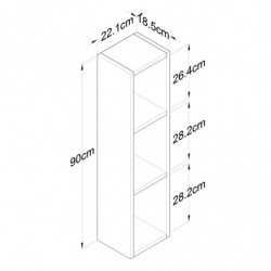 Estante de pared E3-224 nogal Practica Hogar