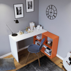 Escritorio de estudio Massası L155 naranja blanco Practica Hogar