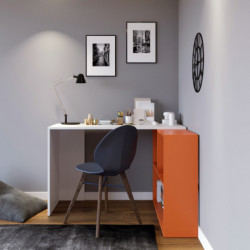 Escritorio de estudio Massası L155 naranja blanco Practica Hogar