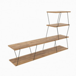 Conjunto de muebles de salón Bashak pino atlántico negro Practica Hogar