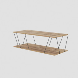 Conjunto de muebles de salón Bashak pino atlántico negro Practica Hogar