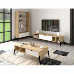 Conjunto de muebles de salón Ponuse zafiro roble blanco Practica Hogar
