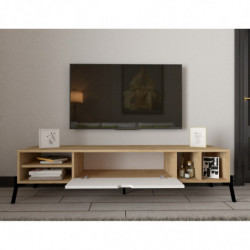 Conjunto de muebles de salón Ponuse zafiro roble blanco Practica Hogar