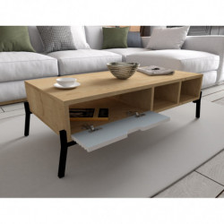 Conjunto de muebles de salón Ponuse zafiro roble blanco Practica Hogar