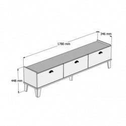 Mueble TV Sumer E3620 roble blanco Practica Hogar