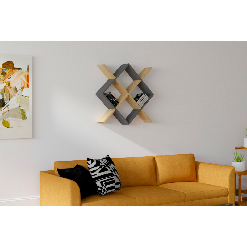 Estante de pared Semo antracita zafiro Practica Hogar Estante de pared Semo antracita zafiro Practica Hogar