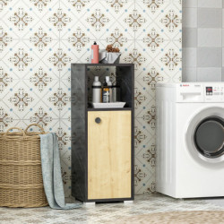 Mueble de baño Ahu Negro Mármol Roble Zafiro Practica Hogar