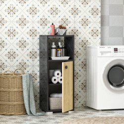 Mueble de baño Ahu Negro Mármol Roble Zafiro Practica Hogar