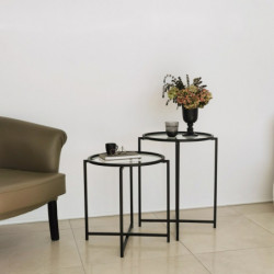 Mesa auxiliar S412 negro Practica Hogar