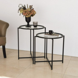 Mesa auxiliar S412 negro Practica Hogar