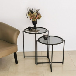 Mesa auxiliar S412F negro Practica Hogar
