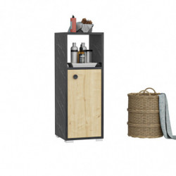 Mueble de baño Ahu Negro Mármol Roble Zafiro Practica Hogar