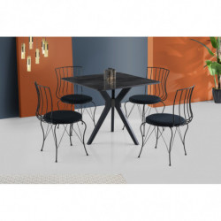 Mesa de comedor extensible Kare Ares-1471 negro Practica Hogar