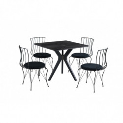 Mesa de comedor extensible Kare Ares-1471 negro Practica Hogar