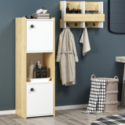Mueble de baño Teo Roble Zafiro Blanco Practica Hogar