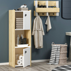 Mueble de baño Teo Roble Zafiro Blanco Practica Hogar