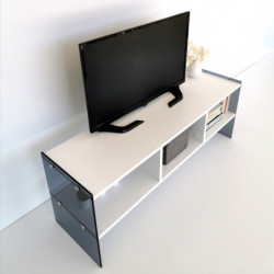 Mueble TV TV401 humo blanco Practica Hogar